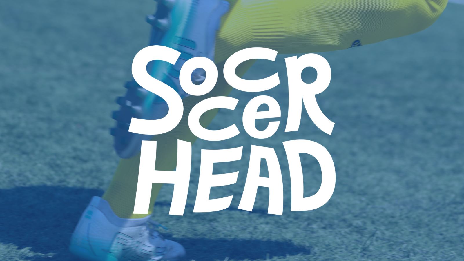 SoccerHead Logo on top of an image of a women running in IDA Women's specific soccer cleats.