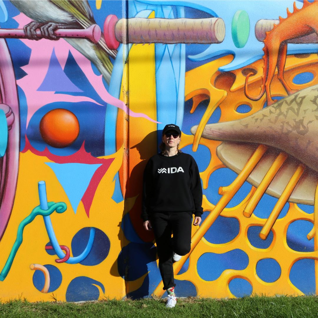 IDA Oversized Soft Crewneck Sweatshirt, Black Apparel IDA Sports