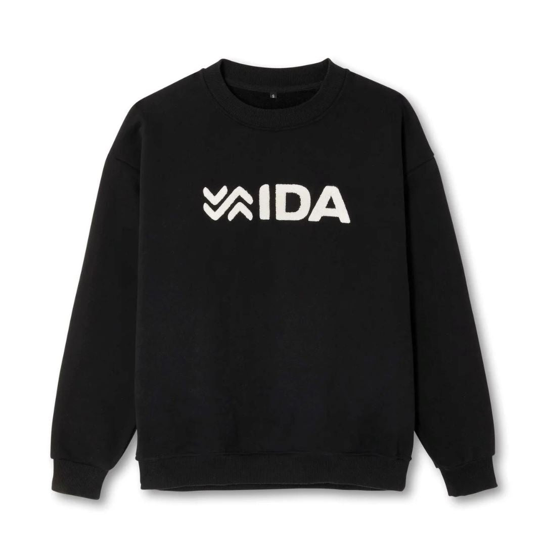 IDA Oversized Soft Crewneck Sweatshirt, Black Apparel IDA Sports Small Black