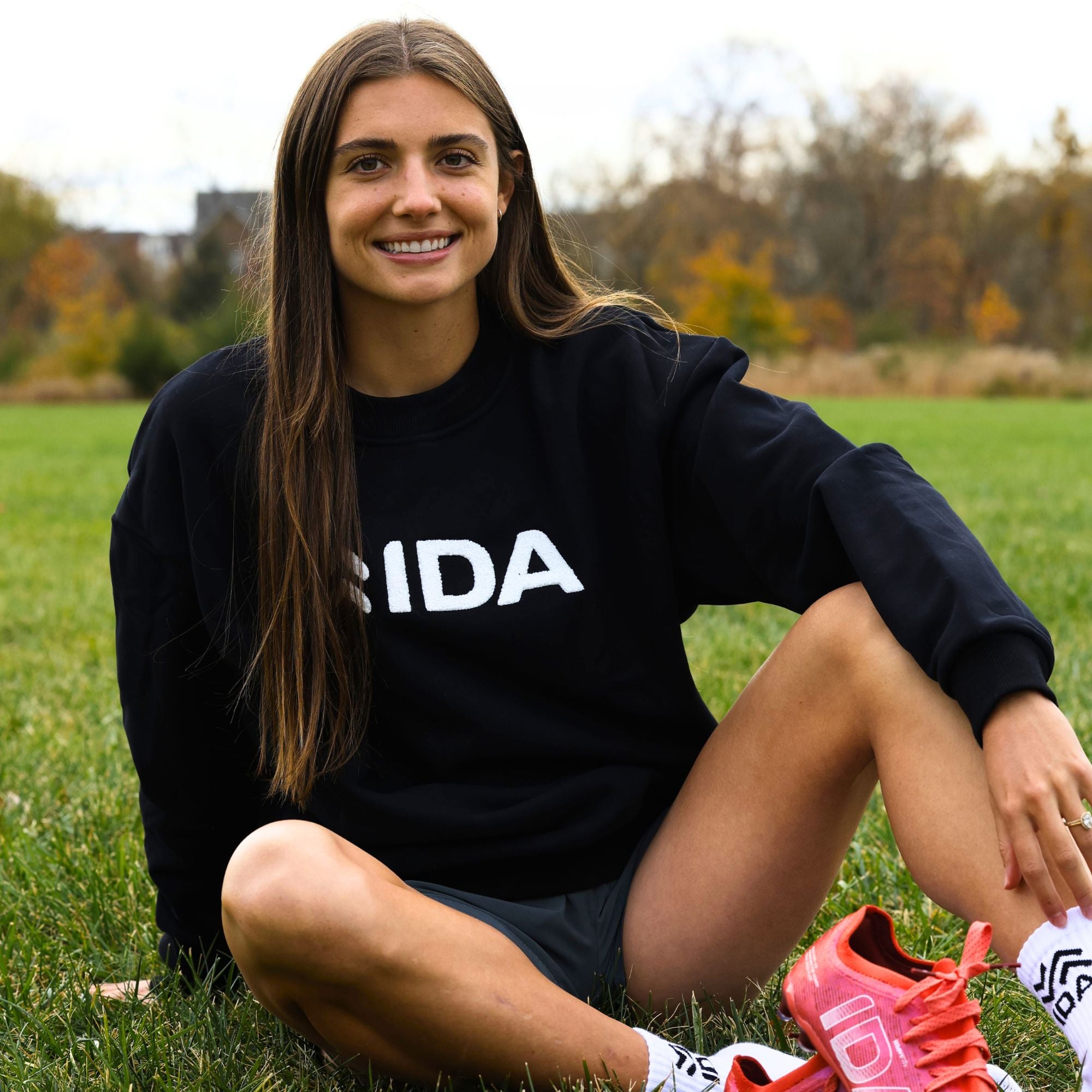 IDA Oversized Soft Crewneck Sweatshirt, Black Apparel IDA Sports 