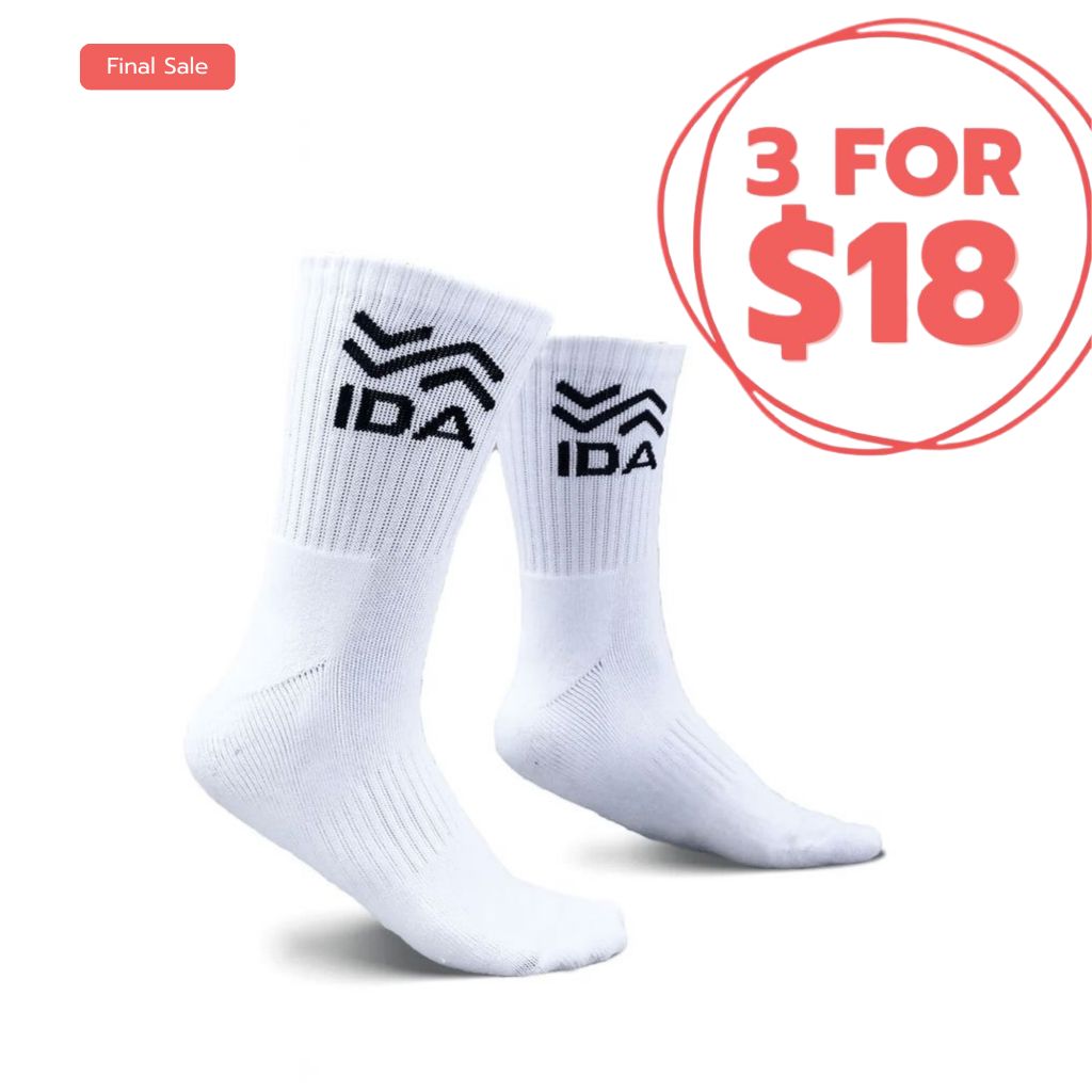 IDA Training Socks | Football, Rugby, Running, & More Socks Ida Sports White Small 